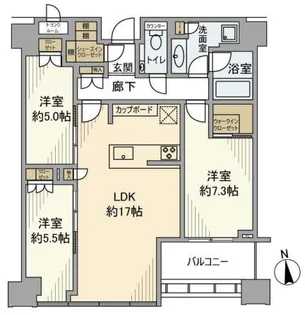 白金ザ・スカイ East【41階】の間取り