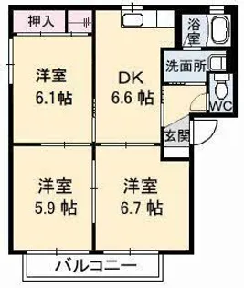 シャーメゾンS B棟【2階】の間取り