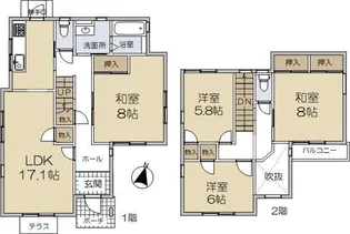 兵庫県神戸市西区学園東町6【一戸建】の間取り