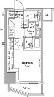 ザ・パークハビオ荏原中延駅前【3階】の間取り
