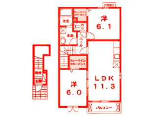 モナヴェールII【2階】の間取り