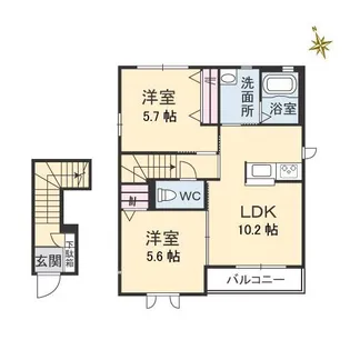 ノーブル南観音【2階】の間取り