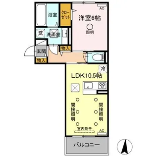 メゾン・ド・シュシュ【1階】の間取り