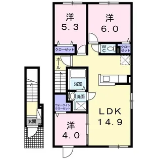 クレイトン サンシャイン【2階】の間取り