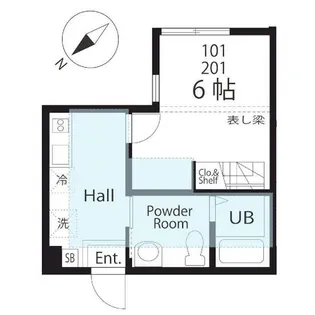 ハーミットクラブハウス磯子森【1階】の間取り