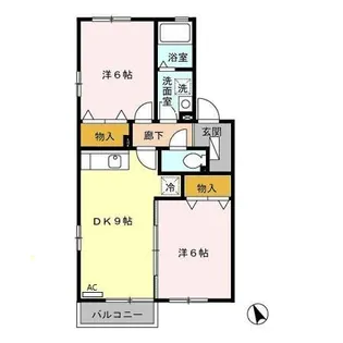 シャンクー・リーフC【1階】の間取り