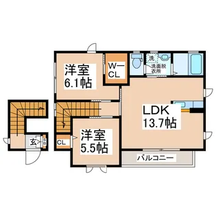 サンリッチ F・G【2階】の間取り