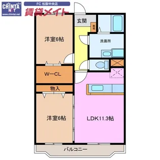 ルピナス A棟【3階】の間取り