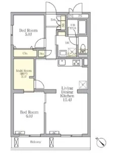 メゾンカルム中落合South【2階】の間取り