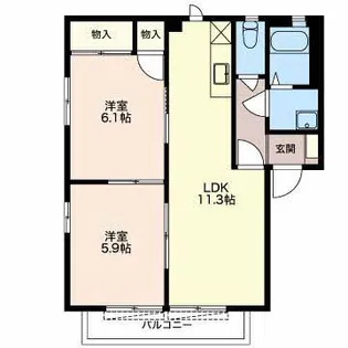 プリムローズ B【1階】の間取り