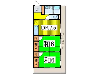 臼木ハイツ【2階】の間取り