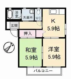 ソレイユ B棟【2階】の間取り