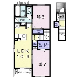 サニーハイツすみれ A【2階】の間取り