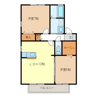 ブラン・ブルー【1階】の間取り