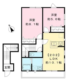 テラス中の原【2階】の間取り