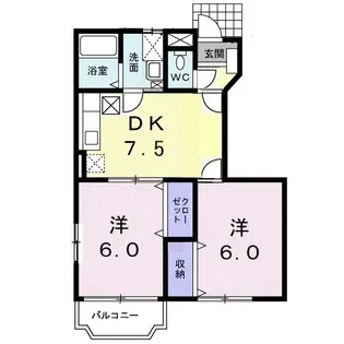 シャンドフル-ルC【1階】の間取り