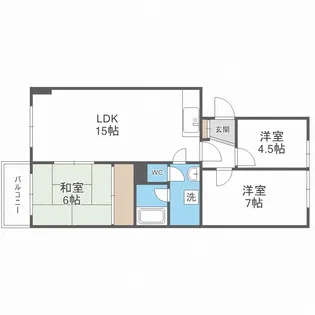 コスモロイヤル東苗穂B棟【2階】の間取り