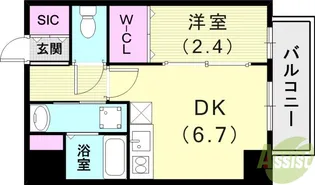 アドバンス神戸ウィステリアパーク【8階】の間取り