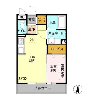 ブルースカイ【3階】の間取り
