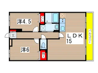 フローラ千葉中央【4階】の間取り