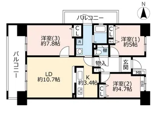 URグリーンプラザひばりが丘南【4階】の間取り