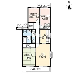 URアーバンハイツ南前川【2階】の間取り