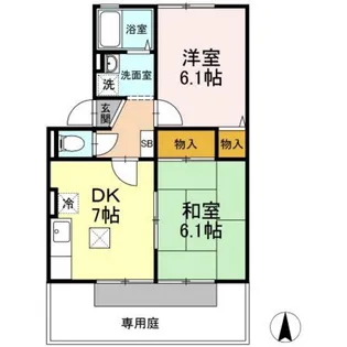 カンフォタブルライフ A棟【1階】の間取り