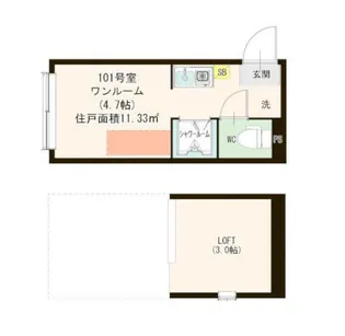 ハーモニーテラス下高井戸三丁目【1階】の間取り