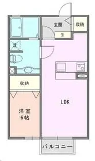 ローズコート鞍B【2階】の間取り