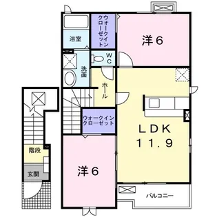 アベニール B【2階】の間取り