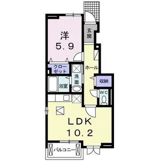 メゾン トゥールヌソル【1階】の間取り