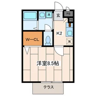 トレビナ淵野辺【1階】の間取り