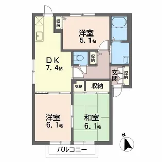 フォーブル大原B【1階】の間取り