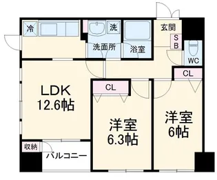 フレックスタワー横浜関内【9階】の間取り