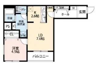 リーブルファイン南越谷2号棟【1階】の間取り