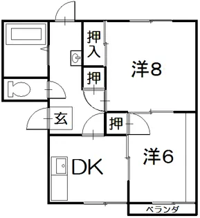 2DKの間取り画像