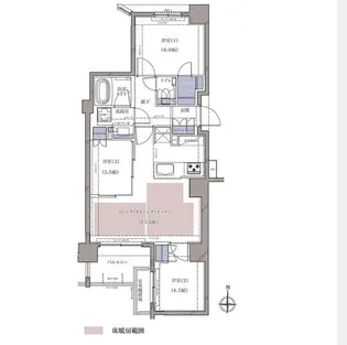 ディームス横濱青木町【3階】の間取り