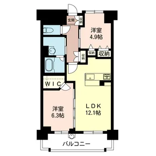 マストクレリアン神楽坂【6階】の間取り