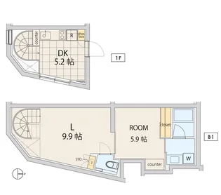 エスセナーリオ中野中央【1階】の間取り