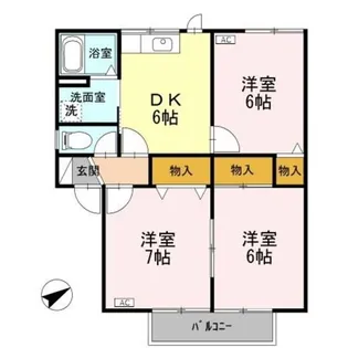 新潟県新発田市舟入町2【アパート】の間取り