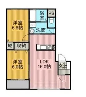 マンションドム本陣前【2階】の間取り