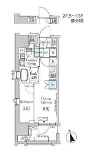 プライマル中央MINATO【13階】の間取り