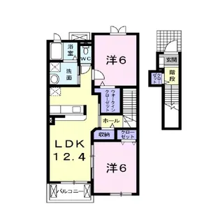 セレーノ・スパッツィオIIA【2階】の間取り