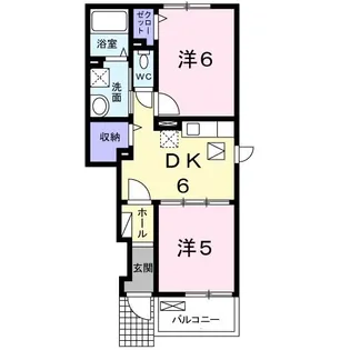 サンシャトーA【1階】の間取り