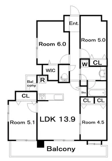 アクタス籠町グランミライ【11階】の間取り