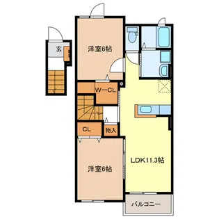 クレアII・III【2階】の間取り