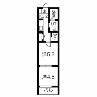 エトワール六丁の目【3階】の間取り