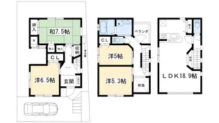 京都府京都市北区紫野北舟岡町【一戸建】の間取り