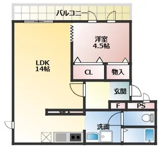 ヒルズさと【2階】の間取り