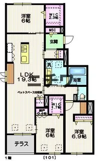 NOAH・K(ノアケー)【1階】の間取り